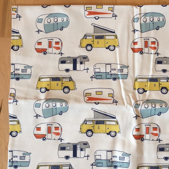 VW Vanagon Camper Van & Vintage Trailer Print Duck Cloth Fabric - Picture 5 of 9